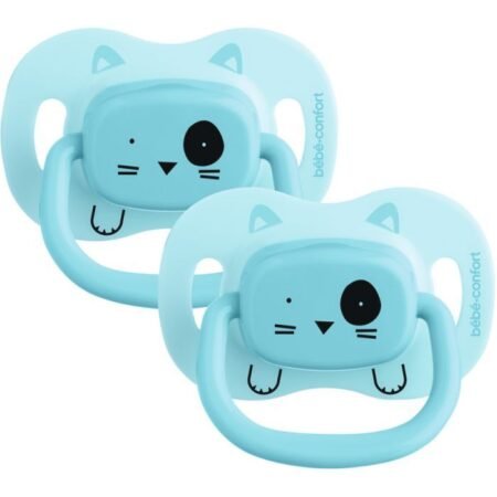 Пустушка силіконова з поворотною базою BEBE CONFORT 2 шт 6/18 Minimalistic Animals синя