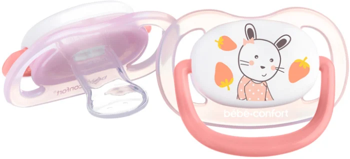 Пустушка силіконова BEBE CONFORT 2 шт PHYSIO AIR DUMMY GARDENER 18/36 рожева та жовта - Зображення 1