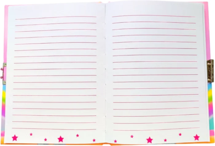 Блокнот дитячий на замочку в подар.коробочці з ручкою 150x110mm, 70g, 56 л, Єдиноріг - Зображення 3