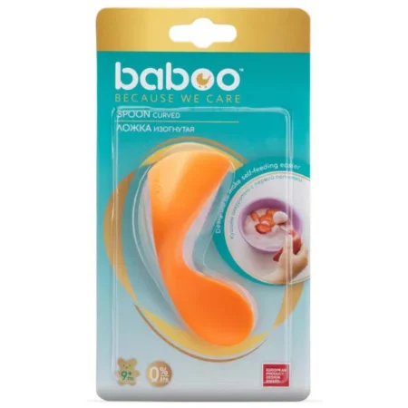 Вигнута тренувальна ложка BABOO, манго, 9+ міс