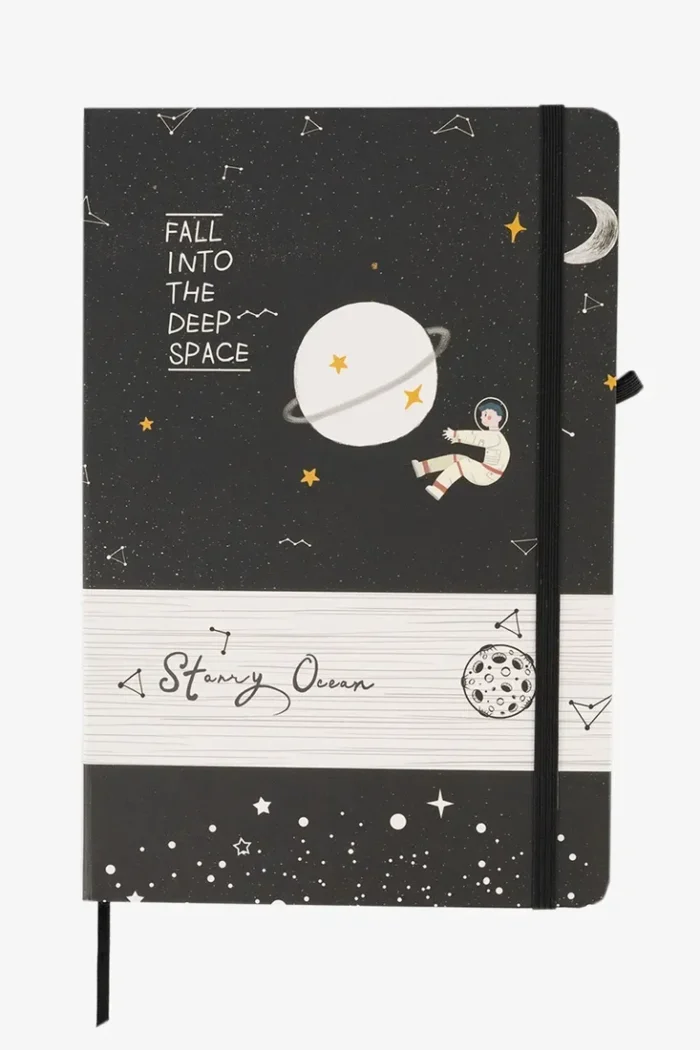 Блокнот на гумці А5 13.6?20.8 cm, 80 арк.,тверда обкладинка Space - Зображення 1