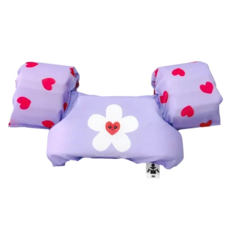 Надуваний жилет з нарукавниками 2-6 роки  Фіолетові сердечка