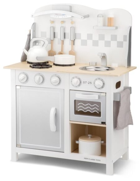 New Classic Toys Іграшкова кухня, серія Bon Appetit, DeLuxe, колір біло-срібний