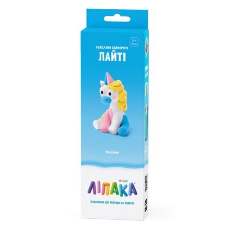 Набір пластиліну, що самостійно твердіє, ЛІПАКА - РАЙДУЖНІ ЄДИНОРОГИ: ЛАЙТІ