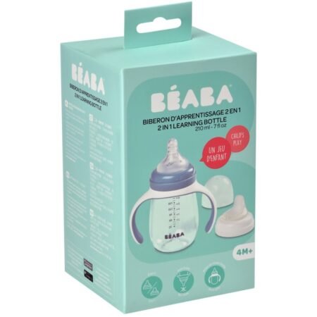 Поїльник навчальний Beaba 2 в 1 210 мл голубий - Зображення 3