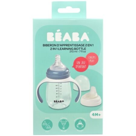 Поїльник навчальний Beaba 2 в 1 210 мл голубий - Зображення 4