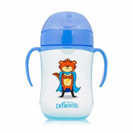 Чашка - поїльник з м`яким носиком та ручками Супергерой, колір блакитний, 9+ місяців, 270 мл