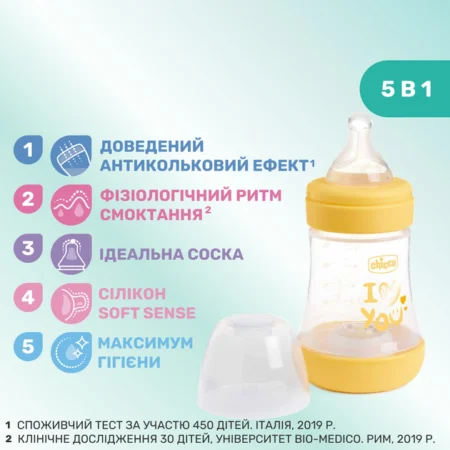 Пляшка пластикова  PERFECT 5   150мл.соска силіконова  від 0 місяців повільний потік (нейтральна) - Зображення 8