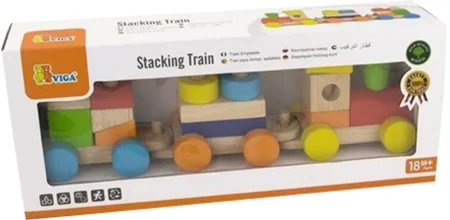 Дерев'яний поїзд Viga Toys Кольорові кубики (51610) - Зображення 2