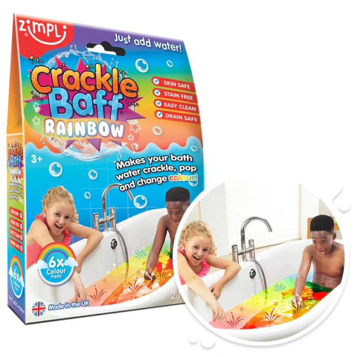 Набір бомбочок для ванни CRACKLE BAFF RAINBOW 60G-6 PACK - MIXED COLOUR RED YELLOW GREEN ORANGE PURPLE - Зображення 1