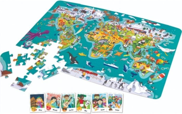 Пазл-гра Hape Карта світу 105 ел. (E1626) - Зображення 4