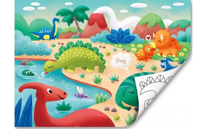 Пазл Hape Динозаври з розмальовкою (E1641) - Зображення 3