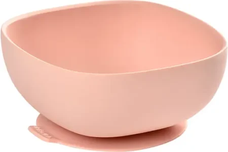 Силіконова миска на присосці - рожева