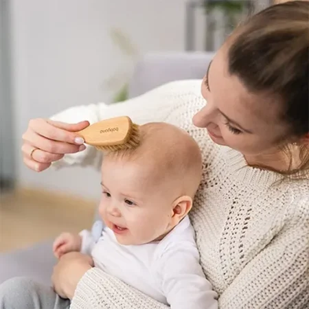 Щітка для волосся дерев'яна з натуральною щетиною середньої м'якості  BabyOno - Зображення 2