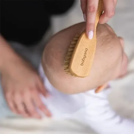 Щітка для волосся дерев'яна з натуральною щетиною середньої м'якості  BabyOno - Зображення 3