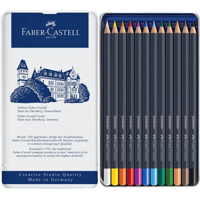 114712 ОЛІВЦІ GOLDFABER 12 КОЛ. КОЛЬОРОВІ МЕТАЛЕВА КОРОБКА - Зображення 2
