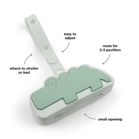 Силіконова сумка для пустушки Croco Зелена - Зображення 3