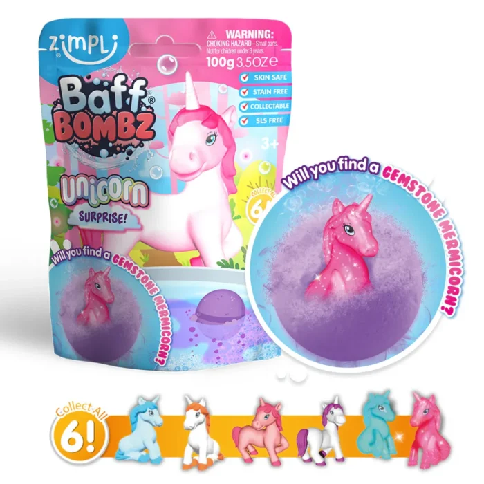 Набір бомбочок для ванни BAFF BOMBZ - UNICORN SURPRISE! - 100G - Зображення 1