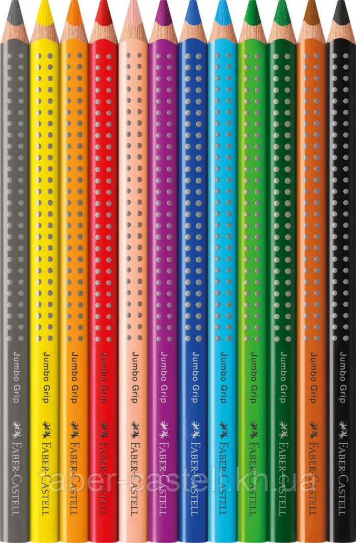 110912 КОЛЬОРОВІ ОЛІВЦІ JUMBO GRIP 12 КОЛ.  АКВАРЕЛЬНІ У КАРТОНІ - Зображення 2