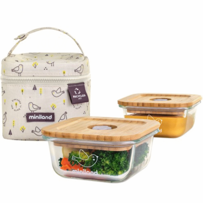 Термосумка с контейнерами (стекло) 2x210 мл Pack-2-go EcoSquare Chick - Зображення 1