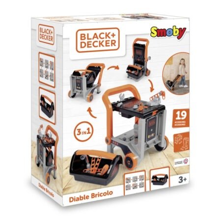 lгровий набiр  Блек + Дeккep. Пересувна майстерня  3 в 1, 18 aкcecуapiв та боксом, 3+