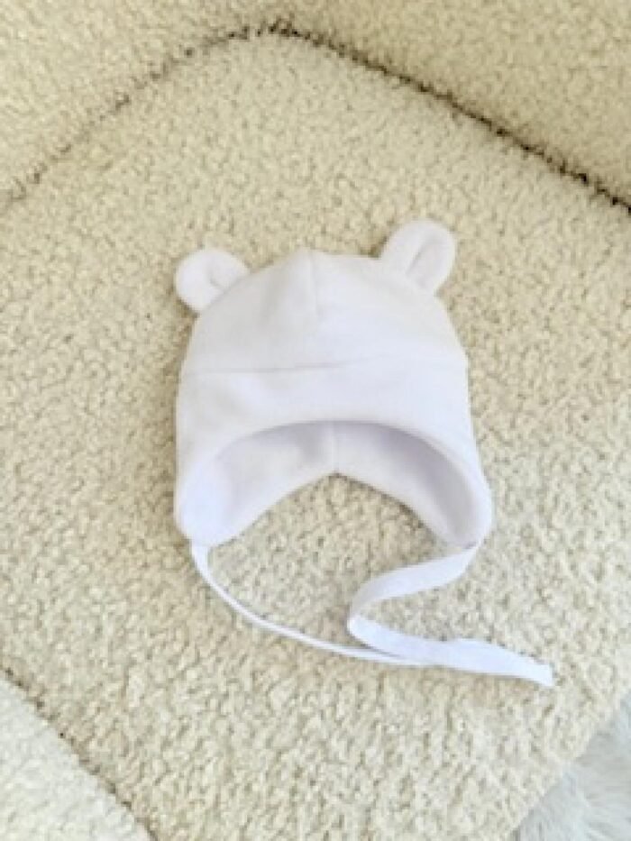 3 Шапочка флісова Emi біла 68 - Зображення 1