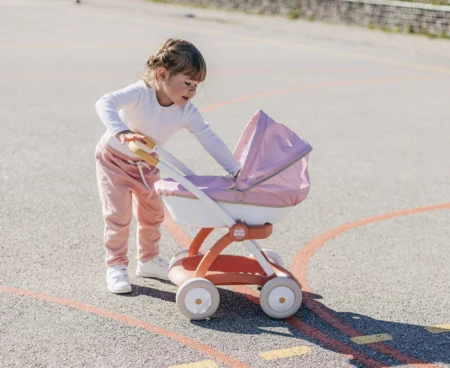 Коляска для ляльки Baby Nurse  Теракотова пудра , люлька з корзиною, 18 міс.+ - Зображення 4