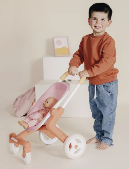 Коляска для ляльки Baby Nurse  Теракотова пудра. Прогулянка , з поворотними колесами, 18 міс.+ - Зображення 4