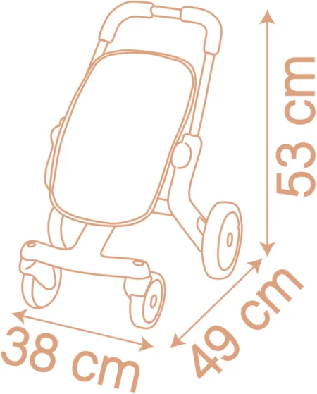 Коляска для ляльки Baby Nurse  Теракотова пудра. Прогулянка , з поворотними колесами, 18 міс.+ - Зображення 5