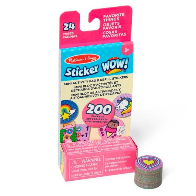 1 Melissa & Doug. Sticker WOW: Набір з міні блокноту та запасних наліпок для штампу «Улюблені речі» - Зображення 1