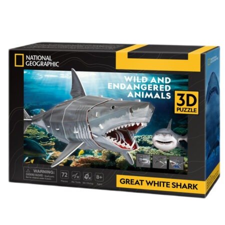 Cubic Fun Тривимірна головоломка-конструктор серії Зникаючі тварини  Велика біла акула , DS1098h