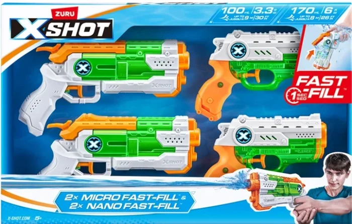 X-Shot Набір водних бластерів Fast Fill Combo Pack 2 Micro And 2 Nano, 11856R - Зображення 1