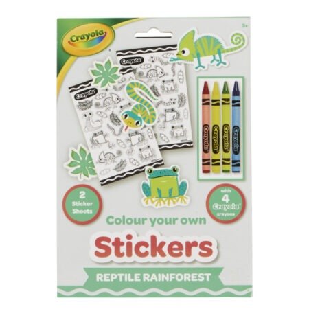 Crayola Розмальовки-наліпки  Рептилії в тропічному лісі  з олівцями/Крайола Розмальовки-наліпки  Рептилії в тропічному лісі  з олівцями, 15754-A