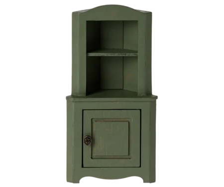Аксесуари для ляльок - Кутова шафа,темно-зелена