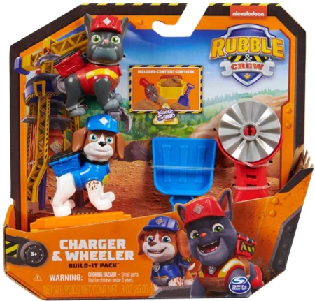 Кремез і команда: Набір з двох фігурок цуценят та кінетичного піску (Викрут і Заряд)