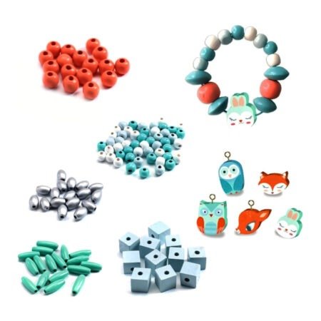 DJECO Набір для творчості з дерев'яними намистинами  Маленькі тварини , DJ09807 - Зображення 2