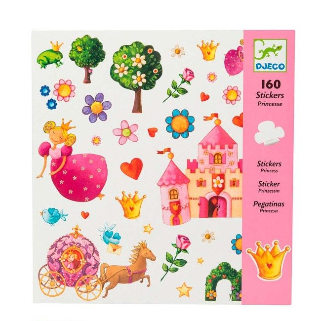 9 Набір паперових наклейок з малюнком арт.DJ08830 DJECO 160 шт. Прінцесса - Зображення 1
