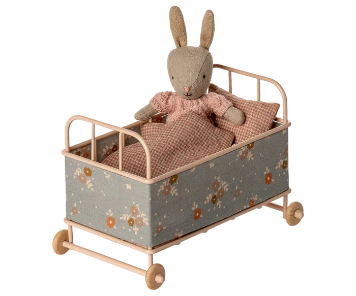 Аксесуар для ляльки - Ліжечко дитяче, Мікро - Пудра - Зображення 2