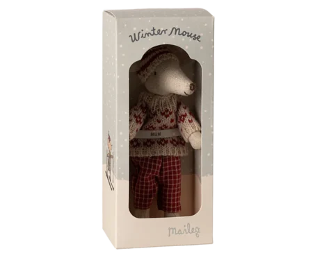 Мишка зимова з лижним набором, Мама - Червона