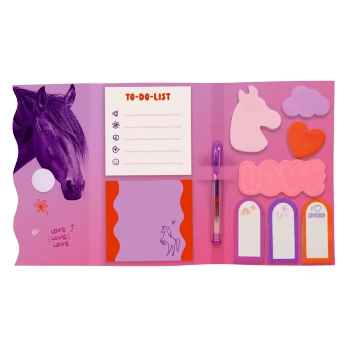 21959 Набір клейких листочок з ручкою 'Друзі Коней' - Зображення 2