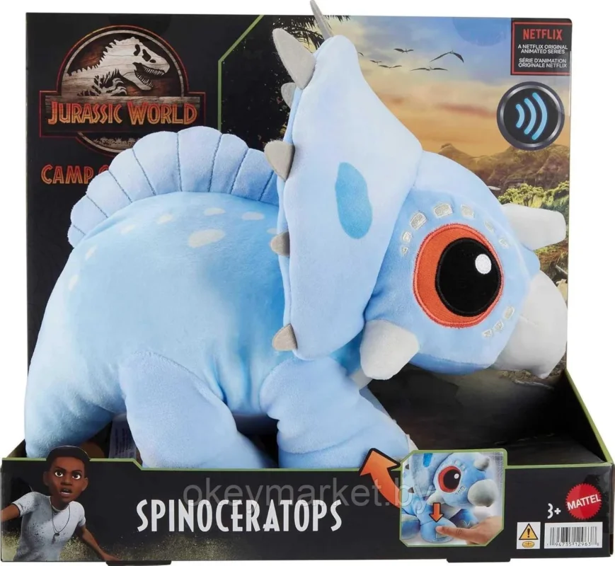 М'яка іграшка Mattel  Jurassic World — Спіноцератопс “Енджел” із звуками (HMK61)