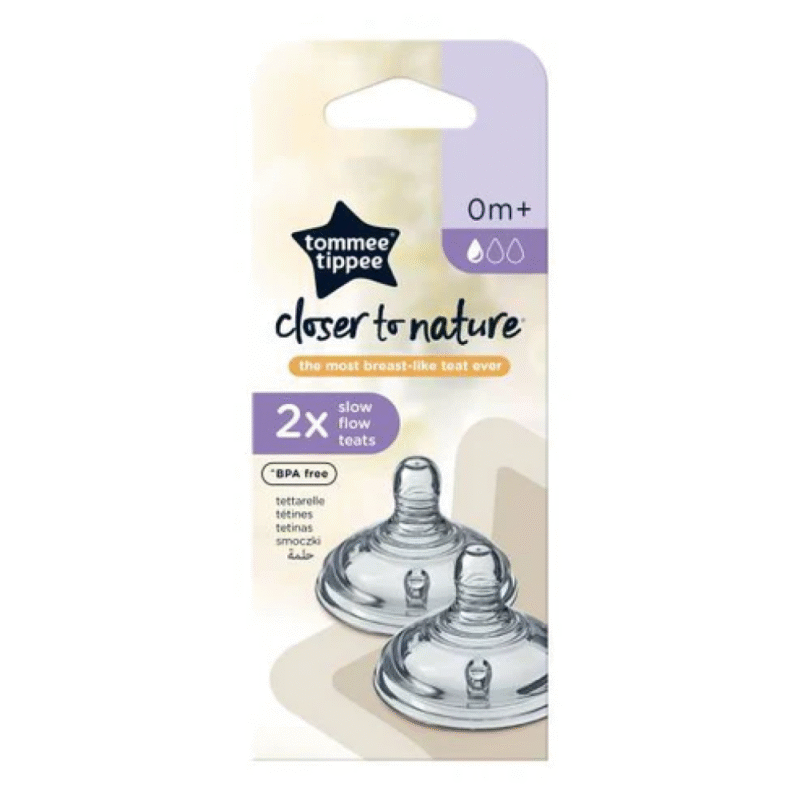 Соски Tommee Tippee Closer to Nature 0+  мес. медленный поток 2 шт (TT0378)