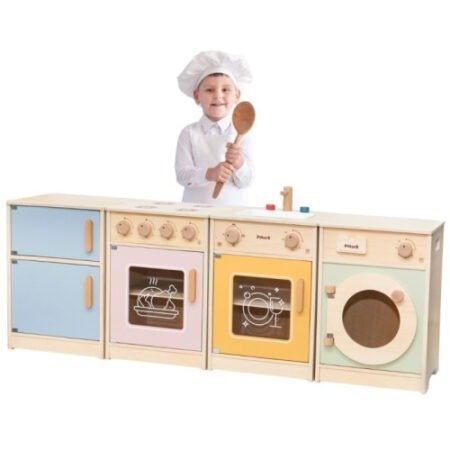 Дерев'яний кухонний набір XL мультиколор (пральна машина,кухня,посудомийна машина)