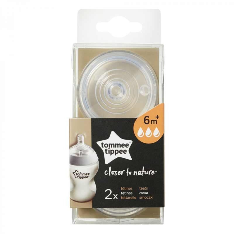 Соски Tommee Tippee Closer to Nature 6+  мес. быстрый поток 2 шт (TT0195)
