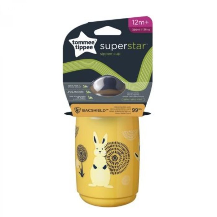 Чашка Tommee Tippee SUPERSTAR с  носиком 390 мл 12 мес желтая (TT0374) - Зображення 3