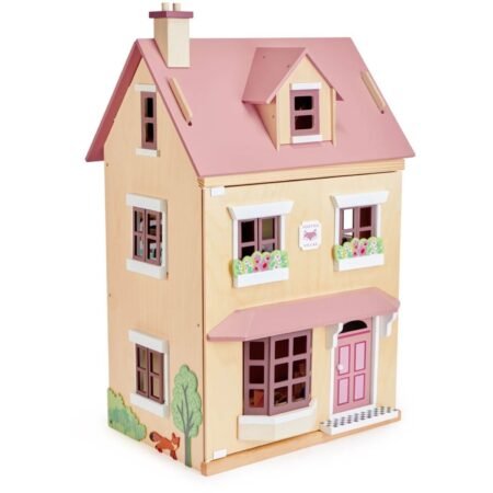 Дерев'яний трьохповерховий ляльковий будиночок Tender Leaf  «Foxtail Villa» (рожевий)