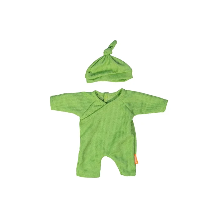 Набір одягу: зелена піжама та  шапочка, 32 см - Зображення 1