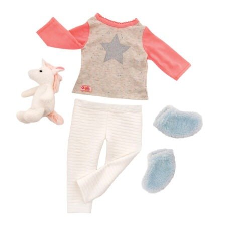 Набір одягу для ляльок Our Generation Піжама з іграшкою Єдинорога
