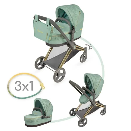 Візок 81773 для ляльки, трансформер, 3в1, люлька, кошик, сумка, мет., кор., 41-54-14 см.