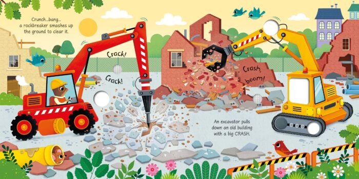 Usborn, книга зі звуковими ефектами  Звуки будівельного майданчику - Зображення 2